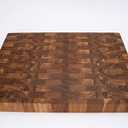 Small End Grain Cutting Board - Premium Self-Healing Teak Wood Butcher Block for Chopping, Slicing & Serving - Heavy-Duty Kitchen Cutting Board Ideal for Meat, Fruit & Veg - 18" x 18" x 3"