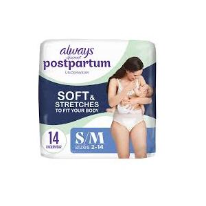 Always Discreet Postpartum and Adult Incontinence Underwear for Women, Small/Medium, Maximum Protection, 14 Count