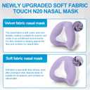 2 PCS Nasal Cushion for AirFit N20(M),1 pc Soft Fabric Nasal Cushion and 1 pc Velvet-Lined CPAP Nasal Mask Cushion for AirTouch N20, Soft Fabric for All Seasons, Velvet-Lined for Fall/Winter(Purple)