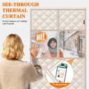 MAGZO Temperature Protection Insulated Door Curtain with Perspective Window, 34" x 82", Oxford Fill with Thicken Cotton, Insulation Cover Blanket for Winter/Cold Weather, Keep Warm in Winter, Beige