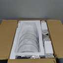 Black Bathroom Vanity Light 4 Light32.3In Vintage Bathroom Light Fixtures Over Mirror,Hardwired Vanity Wall Sconce with Flared White Fabric Lampshade for Bedroom,Living Room,Foyer,E12 Base