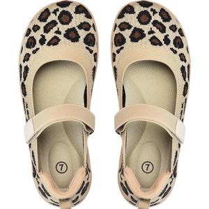 Women's Mary Jane Flats - Knit Ballet Shoes with Wide Toe Box & Round Toe, Comfortable Slip-On Dressy Casual Office Flats for Women, Size 10