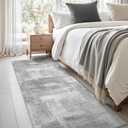 Zesthome Washable Runner Rug 2x6, Runners for Hallways, Non Slip Kitchen Runner Rugs, Soft Abstract Entryway Runners, Ultra-Thin Stain Resistant Rug for Bedside, Laundry, Corridor (Grey/Ivory, 2'x6')