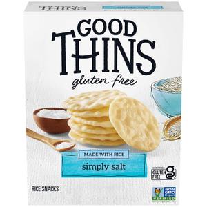 GOOD THINS Simply Salt Rice Snacks Gluten Free Crackers, Snack Crackers, 3.5 oz (EXP 08/27/26)