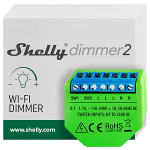 Shelly Dimmer 2 | WiFi Smart Dimmer Switch | No Neutral Wire Required | Home Automation | Compatible with Alexa & Google Home | iOS Android App | No Hub Required | Wireless Switch | Dimmable Lights (1 Pack)