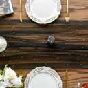 Artoid Mode 6PCS Pearl Black Gauze Table Runner 120 Inch 10FT, Seasonal Sheer Dining Holiday Wedding Birthday Baby Shower Table Decor for Home Party, 28" x 120", 6pc