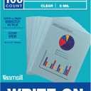 Samsill 100 Pack 8.5" x 11" Clear Write On Transparency Film, 5 mil, for Use with Dry Erase Markers only, Not for Use in Printer, Acetate Sheets