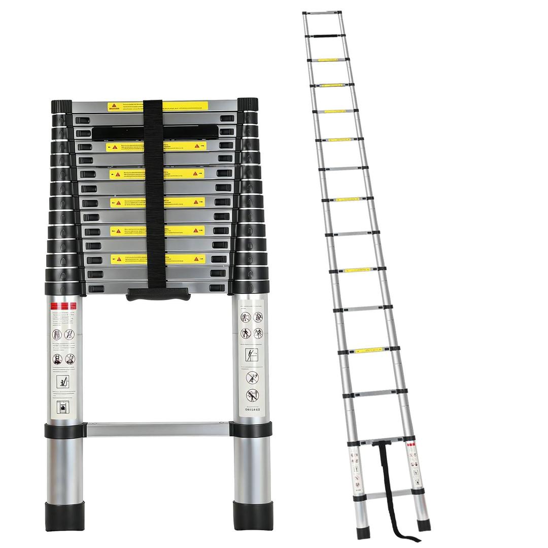 OUTPRIZE 14.5FT Portable Aluminum Telescoping RV Ladder