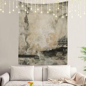 Shrahala Grey Art Watercolor Wall Tapestry, Brown Abstract Oil Wall Hanging Large Tapestry Decoration Polyester Fiber White Hem Around for Dorm Room Bedroom 82.7 x 59.1 in