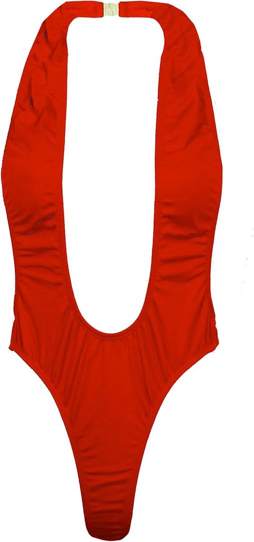 Nyteez Women's Swimsuit Skimpy One Piece Monokini Bathing Suit Suspender Bikini One Size Red