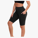 Biker Shorts for Women with Pockets - 8"/5"/3" Booty High Waisted Black Spandex Volleyball Short for Workout Yoga 2XL/3XL