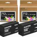 712 712XL Black Ink Cartridge Replacement for 3ED71A Ink 712 712XL Compatible for DesignJet T210 T230 T630 T650 Printers(2BK-80ML,2-Pack)