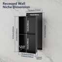 Stainless Steel Shower Niche, 12" x 24" No Tile Needed Recessed Wall Niche with Shelf for Bathroom Storage (Matte Black)