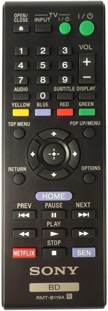 Replacement Remote Control for OEM Sony RMT-B119A 149002751 Bluray Remote Control