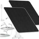 Solar Panel for Ring Camera, 5W Camera Solar Panel Compatible with Ring Stick Up Cam/Pro Battery, Spotlight Cam Plus/Pro Battery, Includes Barrel Plug to USB-C Adapter, IP65 Waterproof, 2 Pack