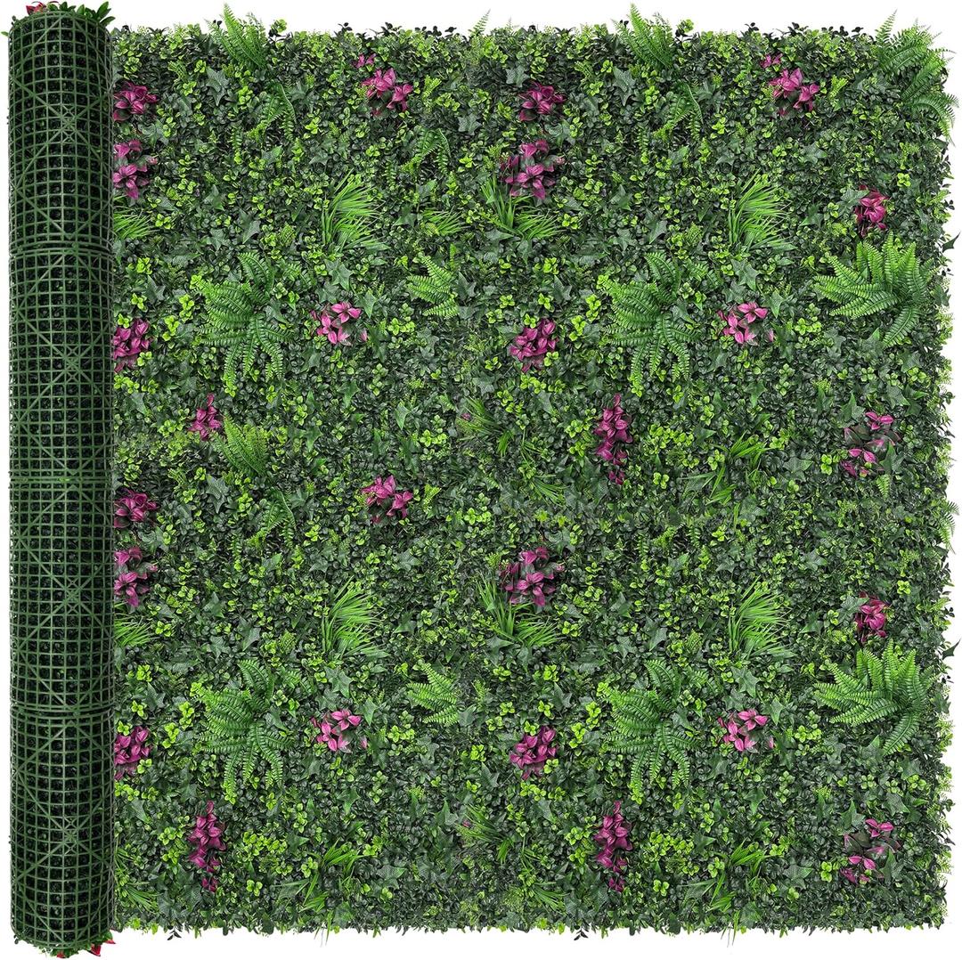 DOPGIB Greenery Grass Wall Boxwood Plant Roll: 72"x128"(64 SQFT with UV Resistant Green Leaves Faux for Interior Panel, Greenery Backdrop,Garden and Indoor Outdoor Wall&Fence Covering Privacy (3d Style 2)