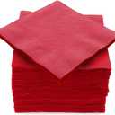100 Pack Red Beverage Napkins, Big Party Pack, 2 Ply, Ideal for Wedding, Party, Birthday, Dinner, Lunch, Cocktails. (5 x 5) by Amcrate