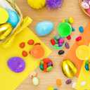 Bvrbaory 100 Pcs 2.4" Fillable Easter Eggs,Bulk Plastic Hinged Empty Eggs,Bright Colorful Easter Egg,Assorted Colors for Easter Egg Hunt,Basket Stuffers,Party Favors,Treasure Box,Classroom Prizes