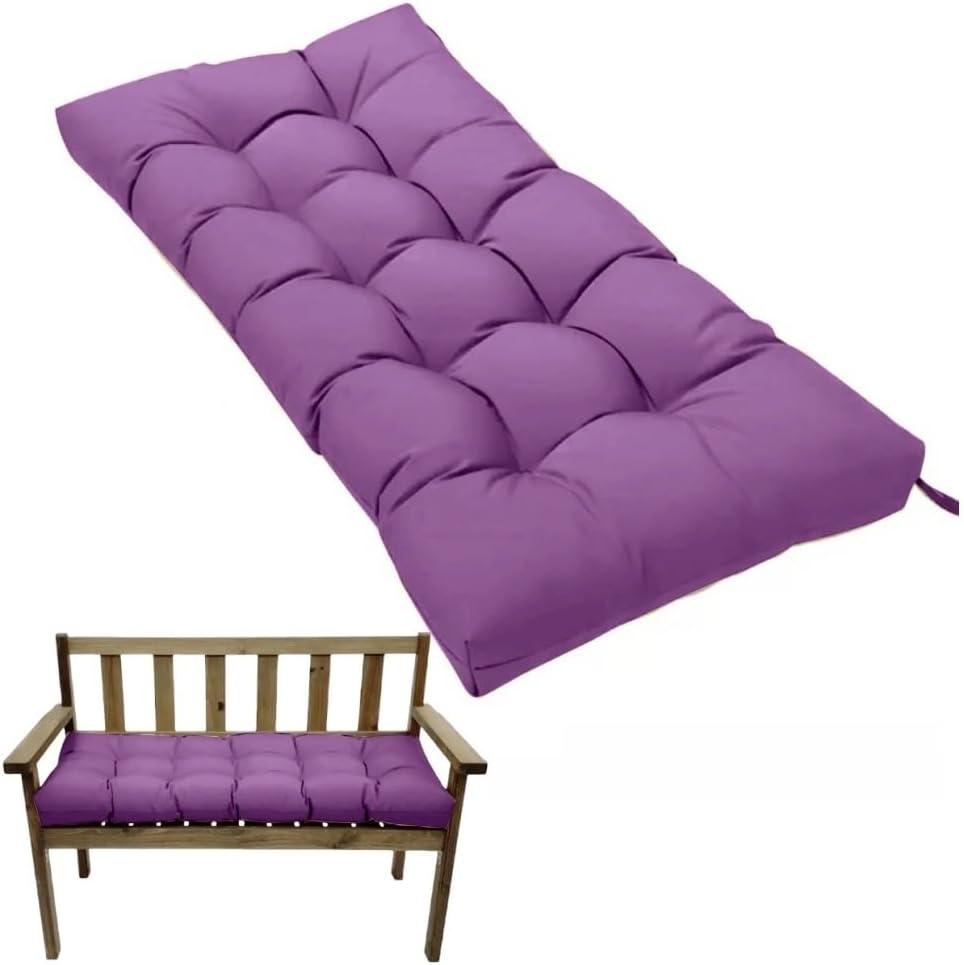 Waterproof Bench Cushions for Outdoor/Indoor Furniture,Tufted Patio Bench Seat Cushion, Swing Seat Cushion,Garden Loveseat Cushions,Waterproof Cushions for Lounger Garden (Purple, 39.3x19.7in)