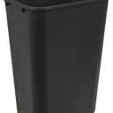 Amazon Basics Rectangular Commercial Office Wastebasket, Easy to Clean, Space-Saving, 10 Gallon, Black 2-Pack