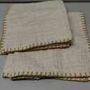 decorUhome Summer Decorative Throw Pillow Covers 12x20 Set of 2 Lumbar Faux Linen Outdoor Neutral Farmhouse Pillow Covers with Stitched Edge for Couch Sofa Living Room, Beige