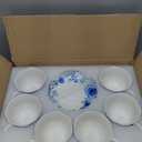 Porcelain Tea Cup and Saucer Set of 6 (12-Piece) - 6oz Cups with Classic Blue Floral Pattern for Tea Party, Dishwasher & Microwave Safe