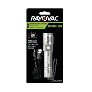 Led Metal Rechargeable Flashlight With 320 Lumens And 3 Modes