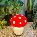 Mushroom Lamp Night Light Glass Lamps for Bedrooms Vintage Retro Funky Cool Small Cute Lamp Bedside Bedside Table Nightstand 70s Mid Century Modern Aesthetic Gift for Girls Room Decor 8" x 6.5"