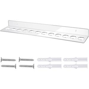 12 Slot Acrylic Wall Mounted Shear Holder Clear Scissors Holder Rack 15.75" Wide 0.12" Thick Shear Organizer with Hanging Screws for Dog Grooming Salon Hairdresser Barber storage