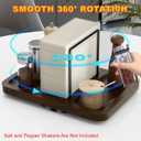 Gomyrod Napkin Holder for Table, Rotating Metal Napkin Dispenser with Salt and Pepper Shakers Caddy Standing Paper Towel Holder for Bathroom Kitchen Dining Table Decor Not Including Shakers