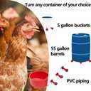 Chicken Automatic Waterer Kit for Poultry Float Style Gravity Water Feeder Drinking Cup Bowl 5 Gallon with Mounting Hole Opener, 12 Pack