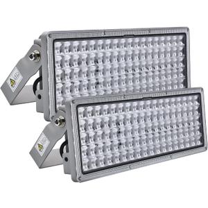 Kekeou LED Flood Light Outdoor Flood Lights 100W* 2Pack Stadium Light Surge 6KV 14000lm 6500K IP67 Waterproof Super Bright Security Lights for Garden, Lawn, Farm