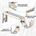HOME MASTER HARDWARE Curtain Rod Bracket, Adjustable Curtain Rod Holders Brackets for Wall,Heavy Duty Curtain Hangers for 1 Inch Rods, 2 Pack, Satin Nickel