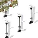 Fireplace Stocking and Garland Hanger, 2 in 1 Mantel Hanger for Garland, Fireplace Stocking Holders for Mantle Garland Hooks for Xmas Holiday Home Party Decoration,Fits 0.31-3.5Mantles (White, 3)