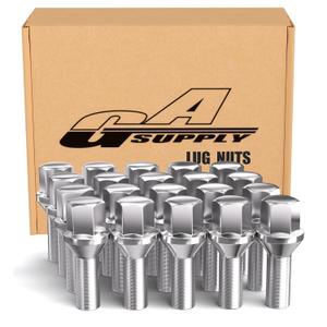 GAsupply 12X1.5 26mm Shank Lug Bolts Fit for BMW 128i 135i 318i 320i 325i 328i 335i M3 525i 528i 530i 535i M5 Z3 Z4 E36 E46 E60 E90 E92 E93, 20pcs OEM Length Wheel Bolts/Studs, 17mm Hex, Cone Seat