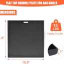 Universal Cast Iron Cooking Griddle, Nonstick Coating Griddle Flat Top Grill Plate with Sidewalls for Charcoal, Outdoor Gas Grills, for Weber Grills & New 2022 Genesis 300, 16.3"  15.8"