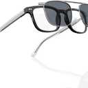 DEHOTRE Non Prescription Glasses Men Acetate Frame Eyeglasses with Magnetic Clip On TAC Polarized Sunglasses Clear Lens