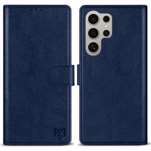 ZZXX for Samsung Galaxy S25 Ultra Wallet Case with [RFID Blocking] Card Slot Kickstand Magnetic Closure PU Leather Flip Fold Protective Phone Case for Galaxy S25 Ultra Case Wallet(Blue-6.8 inch)