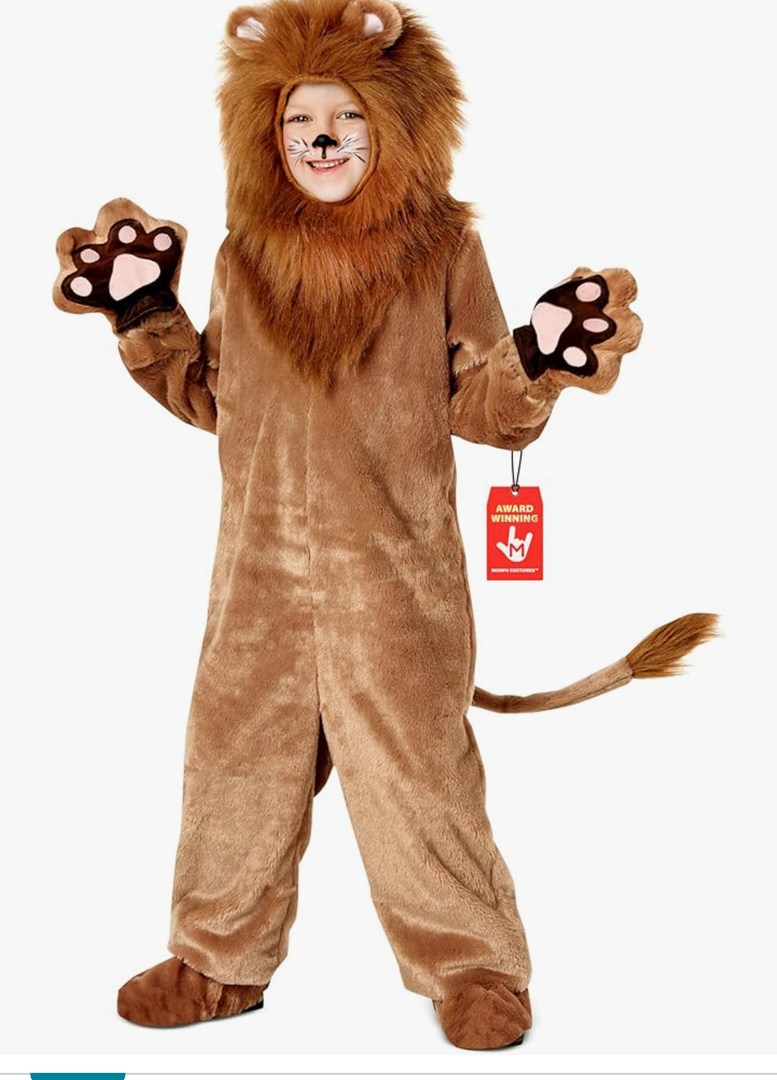 Morph Deluxe Lion Costume Kids Lion Mane Costume Halloween Costumes For Boys, Girls and Toddlers(L)