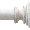 White Curtain Rods for Windows 32 to 45 Inch, Adjustable Boho Wood Curtain Rod Decorative Drapery Rods 1 Inch Heavy Duty Windows Rod for Farmhouse Kitchen Bedroom Living Room