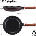 VanlonPro 10-inch Pure Ceramic Frying Pan Skillet - Non-Toxic, PFOA/PFAS/PTFE Free, No Chemical Coating - Healthy Cooking - Solid Wood Handle (Black)