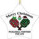2 x Pickleball Partner Christmas Ornament, Xmas Gifts for Pickleball Player Lover, Christmas Tree Decoration Acrylic Ornament