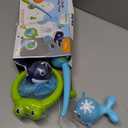 Dwi Dowellin Bath Toy for Toddlers ,Bathtub Toy with Floating Mold Free Swimming Toys and Stacking Cups,Magnetic Fishing Game for Toddles and Babies