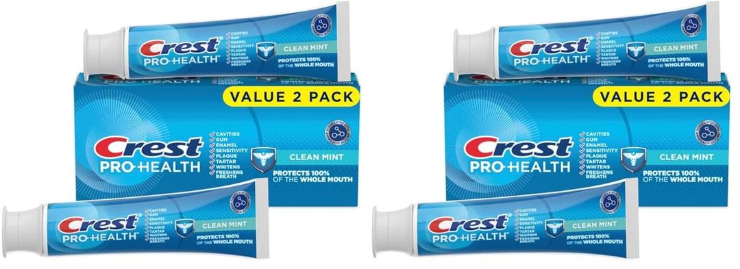 Crest Pro-Health Clean Mint Toothpaste (4.3oz) Twin Pack (Pack of 2)