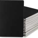 24 Pack College Ruled Notebook & Journal Bulk, Black Cover, Line Thick Paper, A5 Size, 5.5x8.3 inch, 60 Pages, Small Subject Note Pad Planner Set for Women Men Kids Traveler Student Office