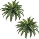 FOREST PRINCE 35" Ferns Artificial Bush Plants Large, 2 Artificial Boston Ferns with 39 Fronds for Outdoors Home Decor