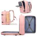 Coowoz Large Travel Backpack For Women Men, Carry On Backpack,Hiking Backpack Waterproof Outdoor Sports Rucksack Casual Daypack Expandable Heavy Duty Extra Large Backpack Pink Expansion (45L)