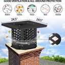 Chimney Cap, 17" x 17", Black High-Strength Alloy Steel