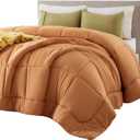 Bedsure Comforter Duvet Insert - Quilted Comforters Queen Size, All Season Duvet, GentleSoft Down Alternative Bedding, with 8 Tabs, Gifts for Women/Men, Burnt Orange, Queen 88 x 88 Inches