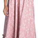 Imily Bela Womens Summer Floral Maxi Dress Boho Tie Strap Sleeveless Smocked A Line Beach Sundress Long Dresses, Medium